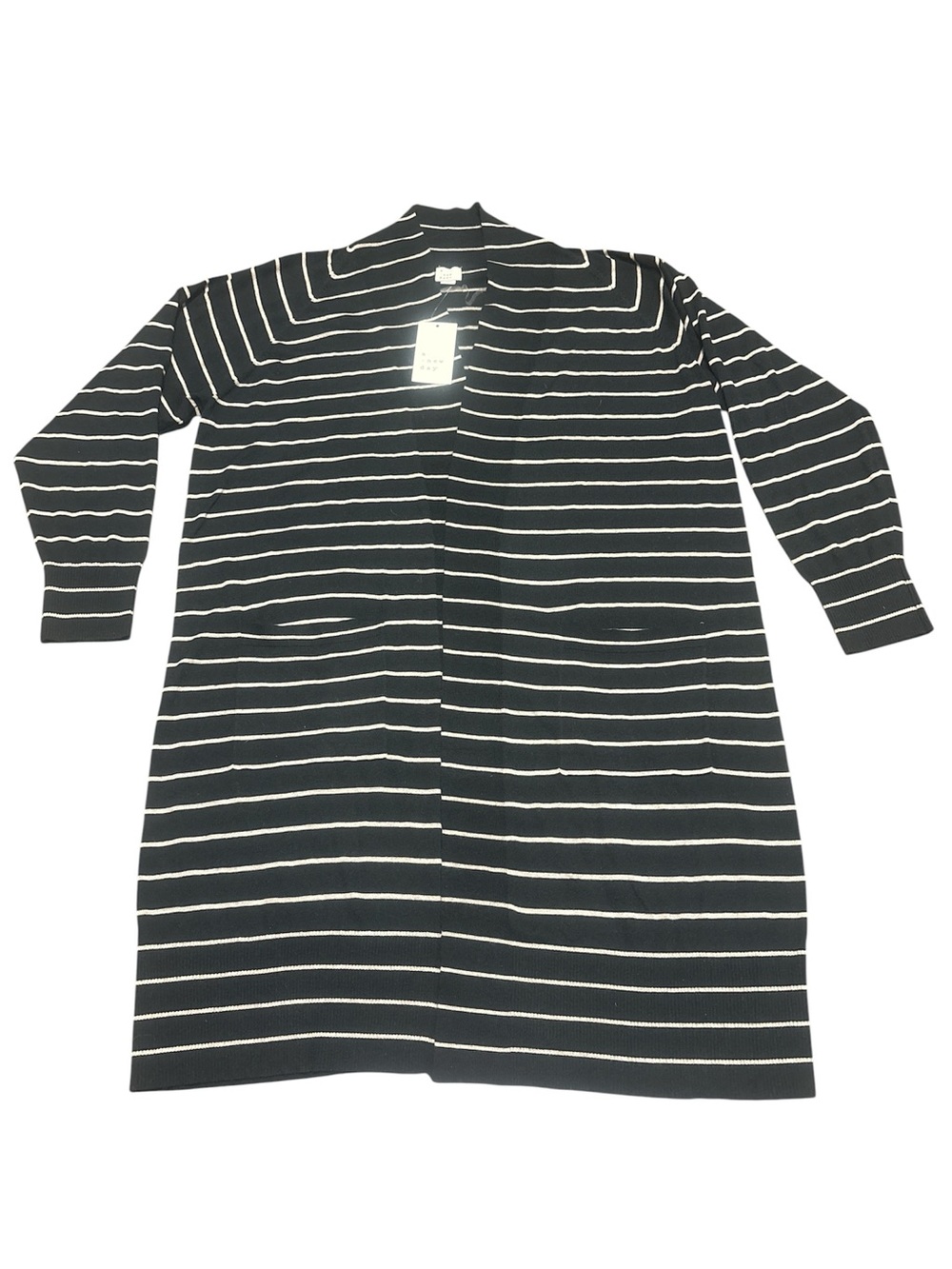 a new day Black and Light Pink Striped Cardigan